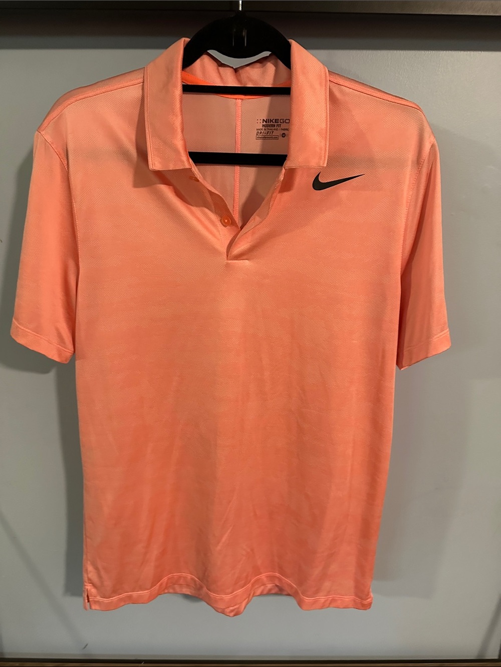 Nike Men’s Coral Polo with Black Swoosh